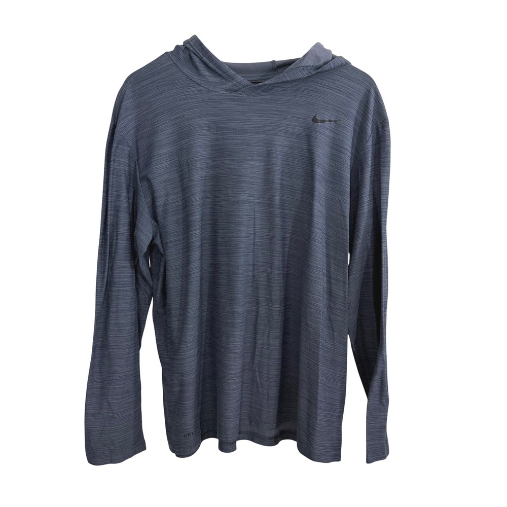 Nike Dri-Fit Hoodie T-Shirt Blue XL Activewear Fitness Gymcore Athleisure Sports